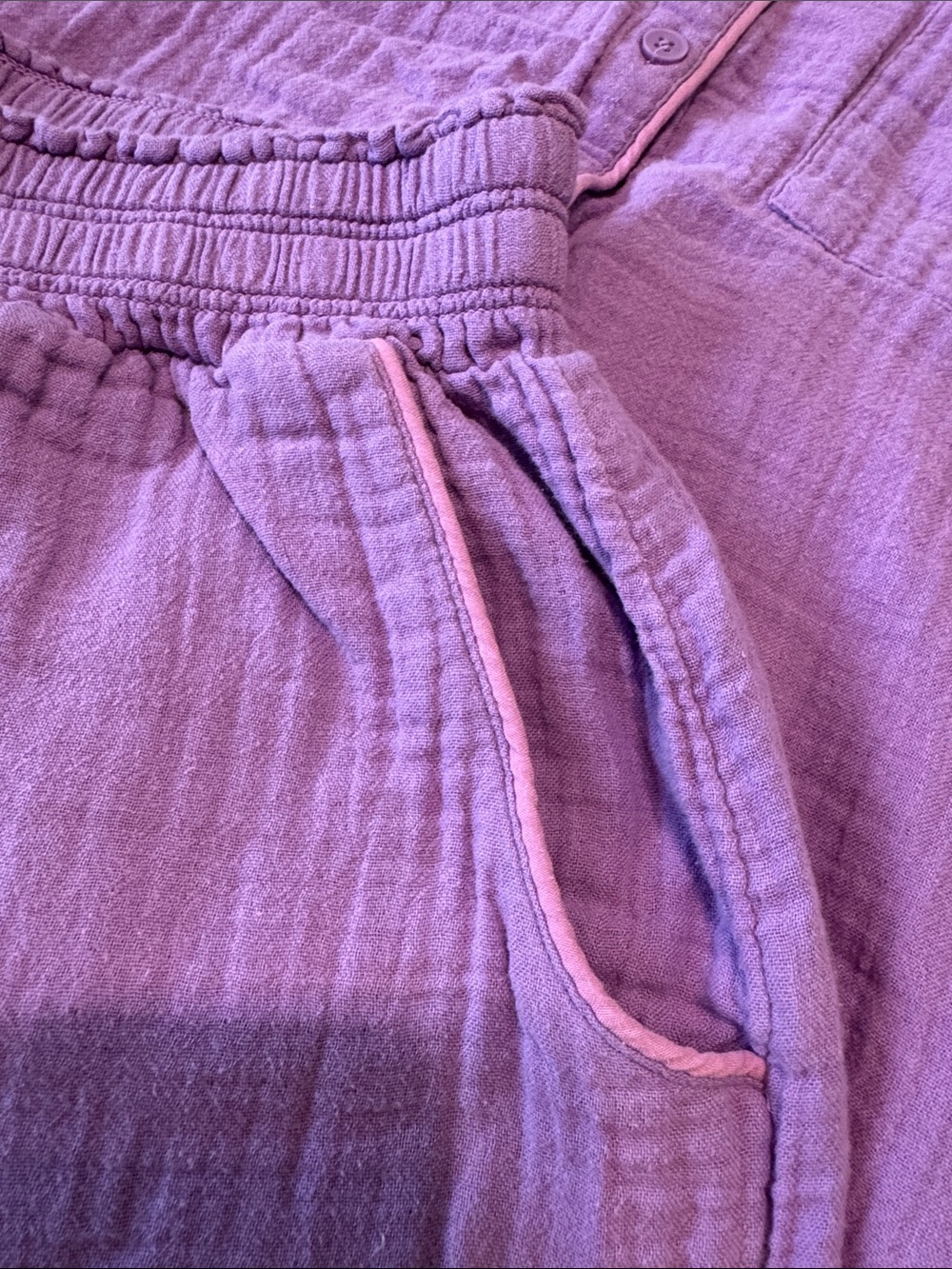 Soma Lavender Short Sleeve Button Lounge Set - Picture 6 of 7